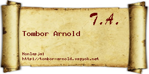 Tombor Arnold névjegykártya
